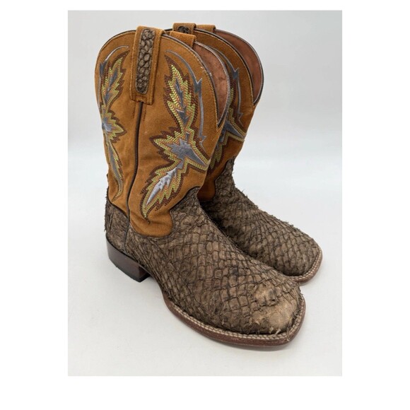 Dan Post Men's Size 9 Sea Bass Dorsal Western Square Toe Casual Boots Mid Calf - Picture 2 of 14